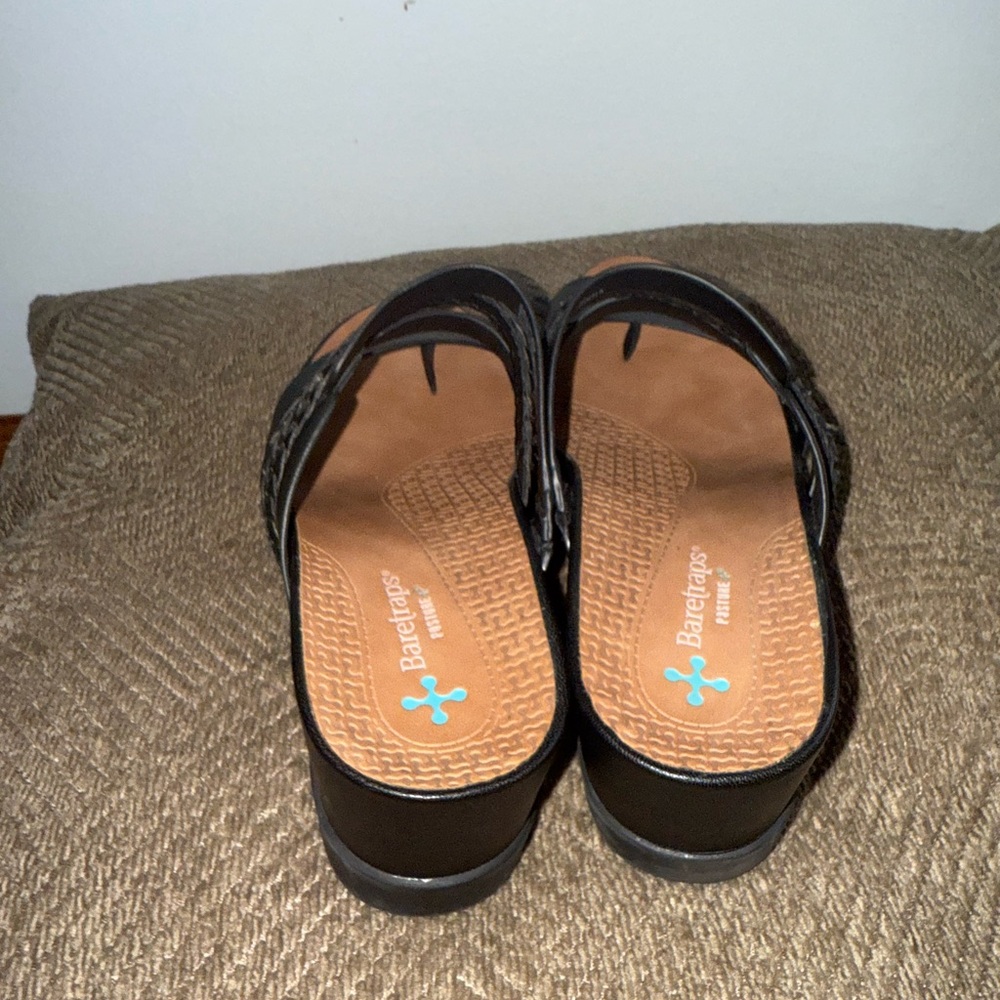 BareTraps Women's Black Wedge Sandals
